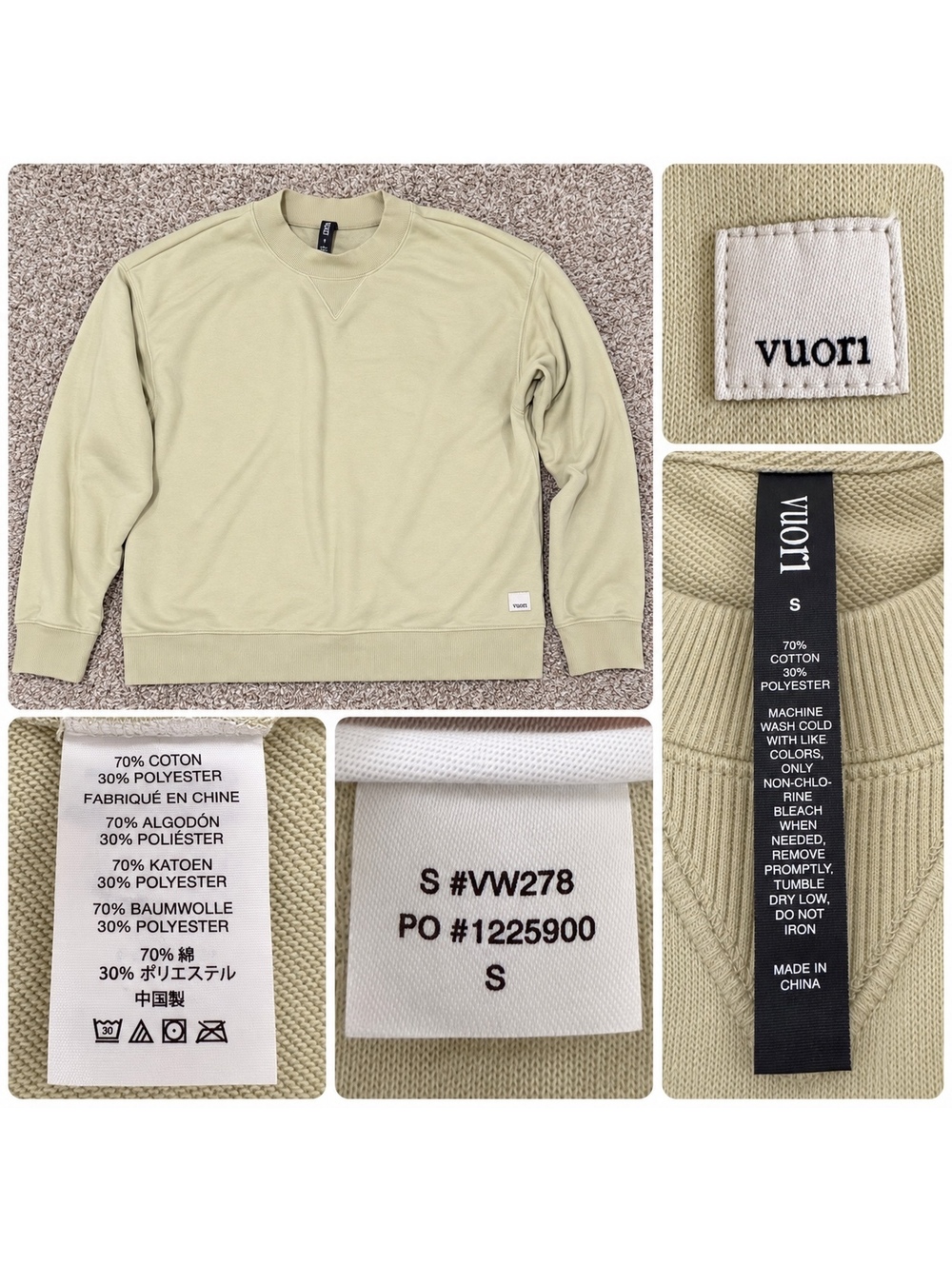 Vuori Sedona Weekender Crew Women’s S Sage VW278 Sweatshirt